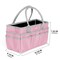 JJRING Craft and Art Tote - 600D Pink Nylon Fabric Art Sewing Organizer Bag with Pockets - for Craft, Scrapbooking, Medical, and Office Supplies Storage